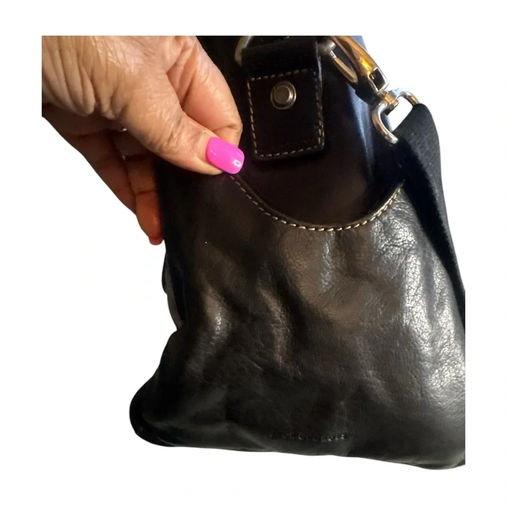 Jack Georges Spacious Voyager Black Leather Duffel Bag